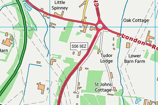 SS6 9EZ map - OS VectorMap District (Ordnance Survey)
