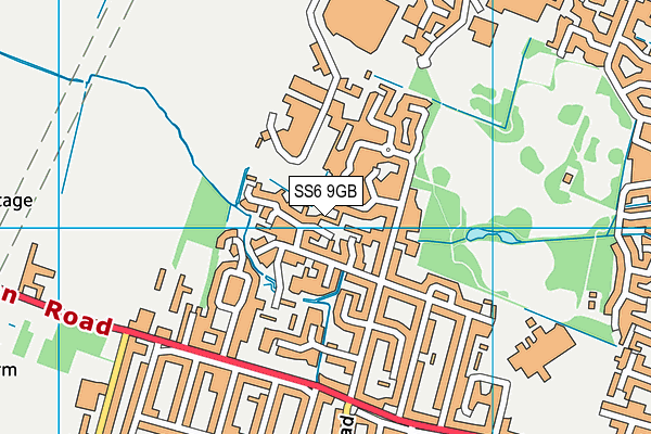 SS6 9GB map - OS VectorMap District (Ordnance Survey)
