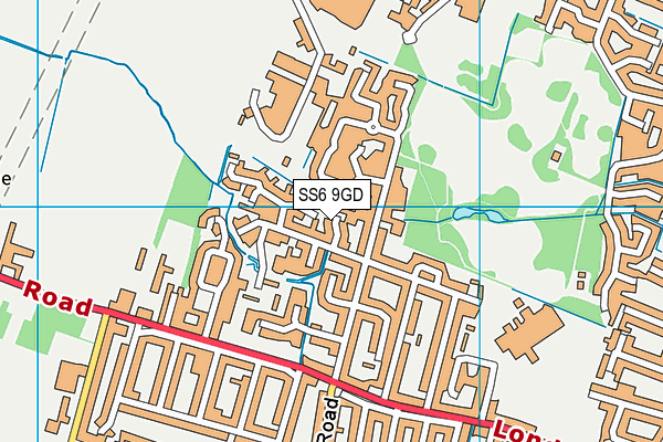 SS6 9GD map - OS VectorMap District (Ordnance Survey)