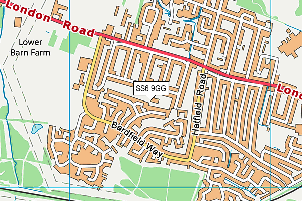 SS6 9GG map - OS VectorMap District (Ordnance Survey)
