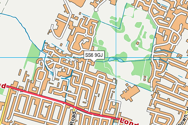 SS6 9GJ map - OS VectorMap District (Ordnance Survey)