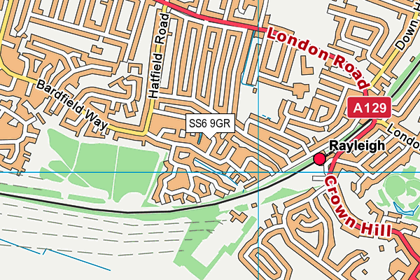 SS6 9GR map - OS VectorMap District (Ordnance Survey)