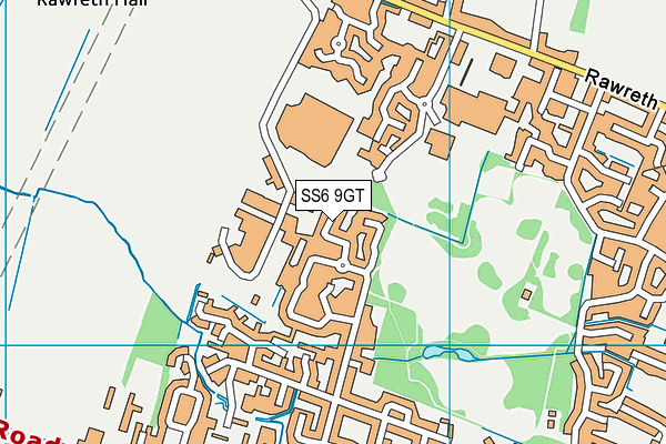 SS6 9GT map - OS VectorMap District (Ordnance Survey)
