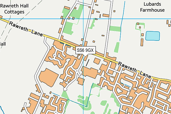 SS6 9GX map - OS VectorMap District (Ordnance Survey)