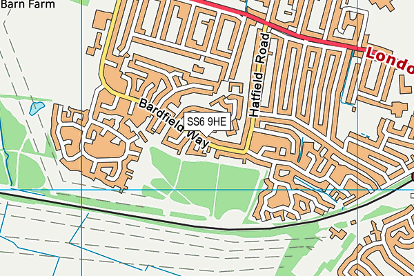 SS6 9HE map - OS VectorMap District (Ordnance Survey)