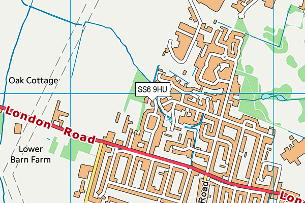 SS6 9HU map - OS VectorMap District (Ordnance Survey)