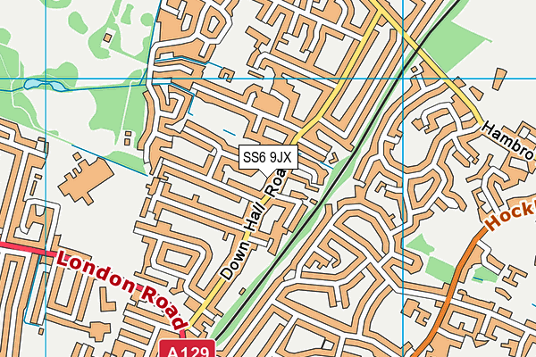 SS6 9JX map - OS VectorMap District (Ordnance Survey)