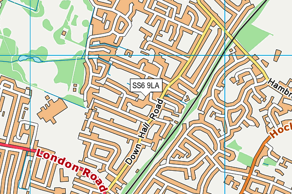 SS6 9LA map - OS VectorMap District (Ordnance Survey)