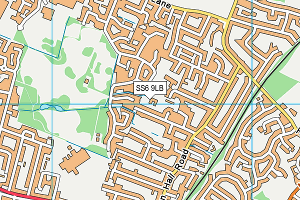 SS6 9LB map - OS VectorMap District (Ordnance Survey)