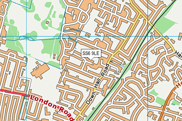 SS6 9LE map - OS VectorMap District (Ordnance Survey)
