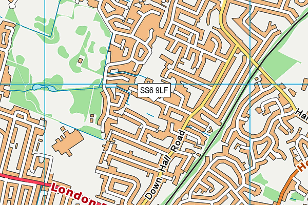SS6 9LF map - OS VectorMap District (Ordnance Survey)