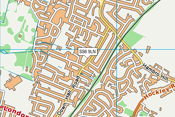 SS6 9LN map - OS VectorMap District (Ordnance Survey)