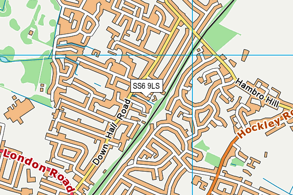 SS6 9LS map - OS VectorMap District (Ordnance Survey)