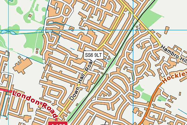 SS6 9LT map - OS VectorMap District (Ordnance Survey)