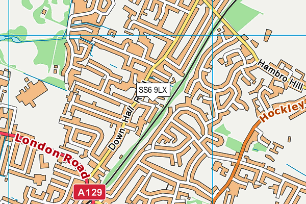 SS6 9LX map - OS VectorMap District (Ordnance Survey)