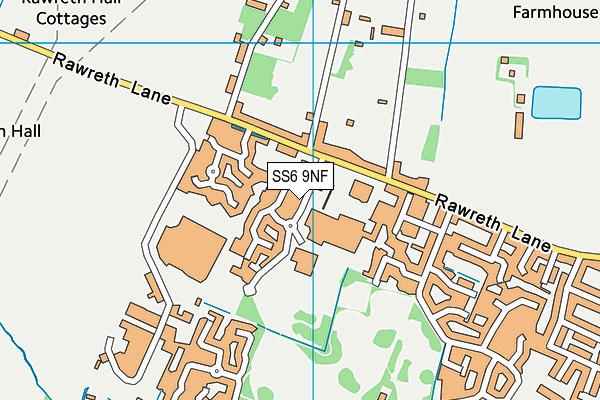 SS6 9NF map - OS VectorMap District (Ordnance Survey)
