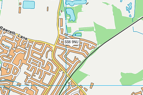 SS6 9NU map - OS VectorMap District (Ordnance Survey)