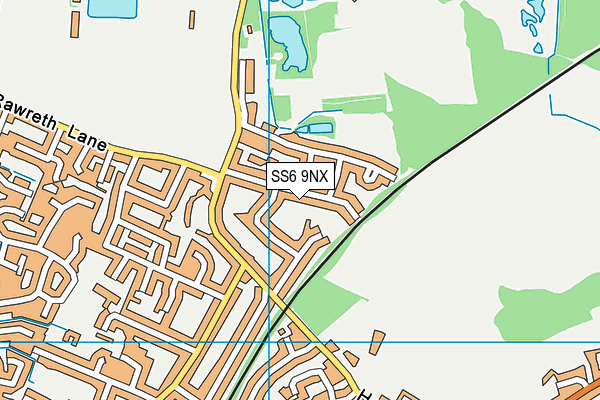 SS6 9NX map - OS VectorMap District (Ordnance Survey)