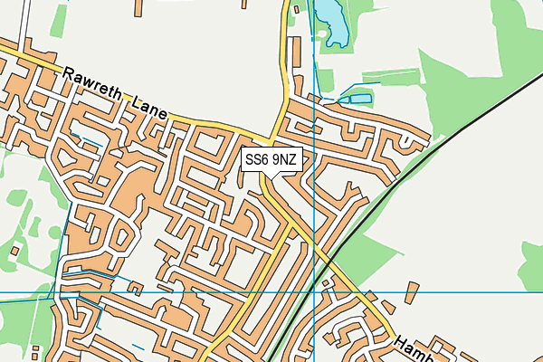 SS6 9NZ map - OS VectorMap District (Ordnance Survey)