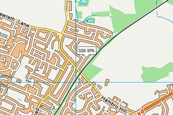 SS6 9PA map - OS VectorMap District (Ordnance Survey)