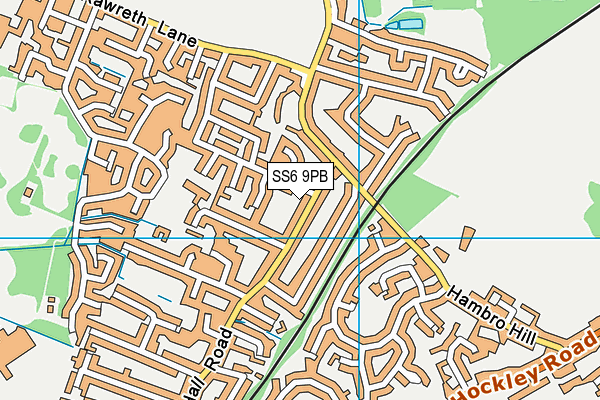 SS6 9PB map - OS VectorMap District (Ordnance Survey)