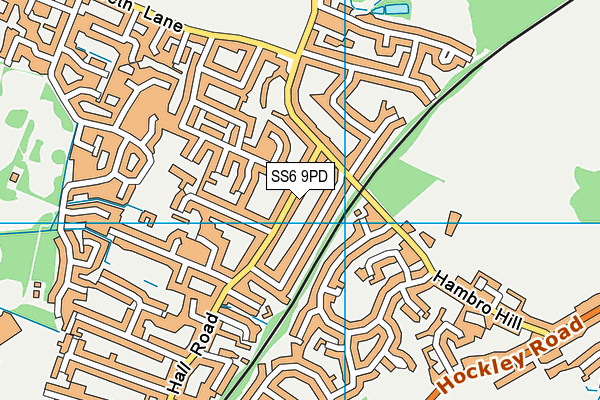 SS6 9PD map - OS VectorMap District (Ordnance Survey)