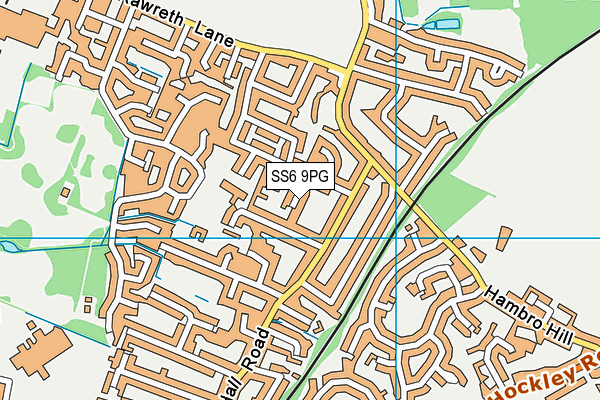 SS6 9PG map - OS VectorMap District (Ordnance Survey)