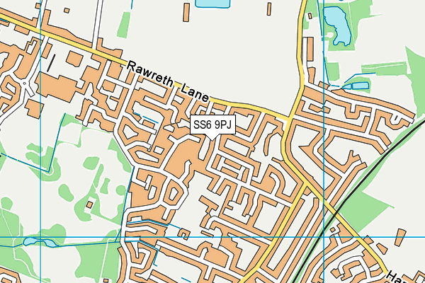 SS6 9PJ map - OS VectorMap District (Ordnance Survey)