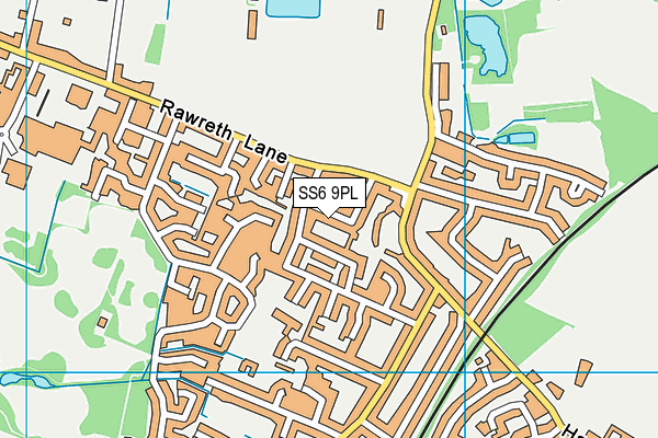 SS6 9PL map - OS VectorMap District (Ordnance Survey)