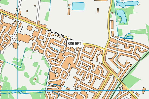 SS6 9PT map - OS VectorMap District (Ordnance Survey)