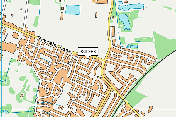 SS6 9PX map - OS VectorMap District (Ordnance Survey)