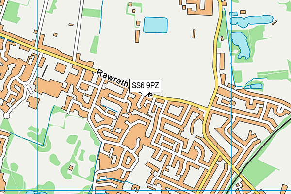 SS6 9PZ map - OS VectorMap District (Ordnance Survey)