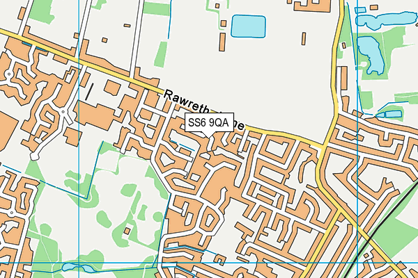 SS6 9QA map - OS VectorMap District (Ordnance Survey)