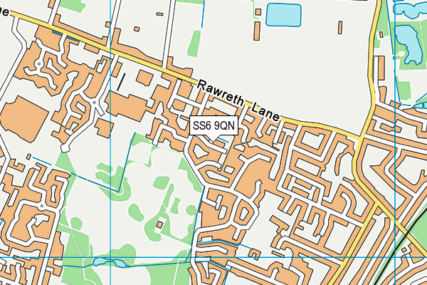 SS6 9QN map - OS VectorMap District (Ordnance Survey)