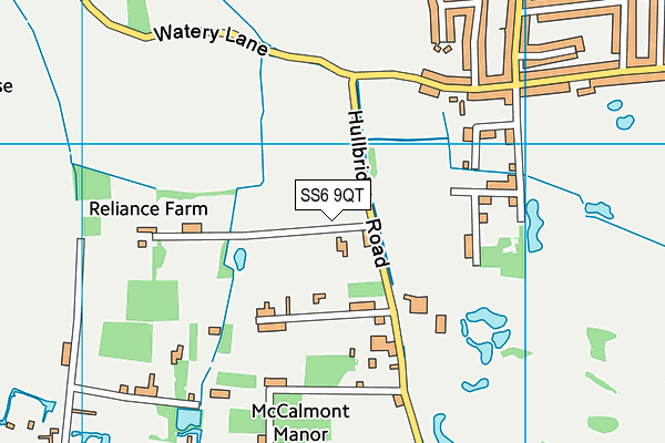 SS6 9QT map - OS VectorMap District (Ordnance Survey)