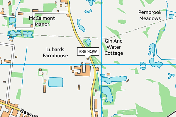 SS6 9QW map - OS VectorMap District (Ordnance Survey)