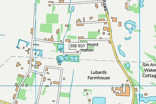 SS6 9QY map - OS VectorMap District (Ordnance Survey)