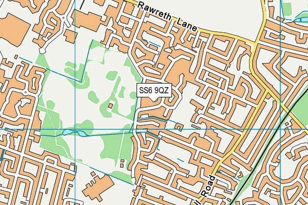 SS6 9QZ map - OS VectorMap District (Ordnance Survey)