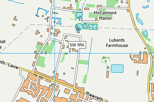 SS6 9RA map - OS VectorMap District (Ordnance Survey)