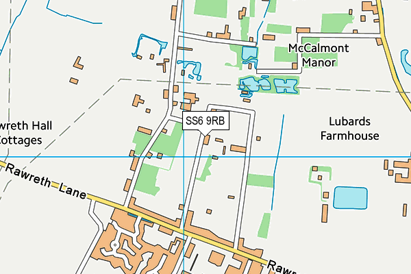 SS6 9RB map - OS VectorMap District (Ordnance Survey)