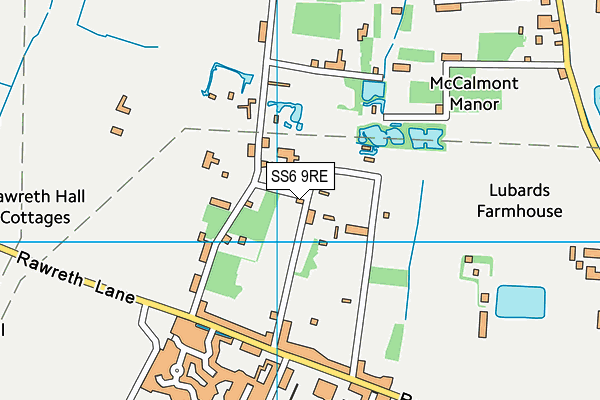 SS6 9RE map - OS VectorMap District (Ordnance Survey)