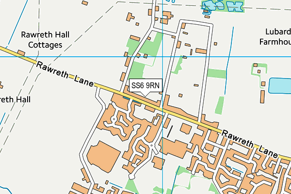 SS6 9RN map - OS VectorMap District (Ordnance Survey)
