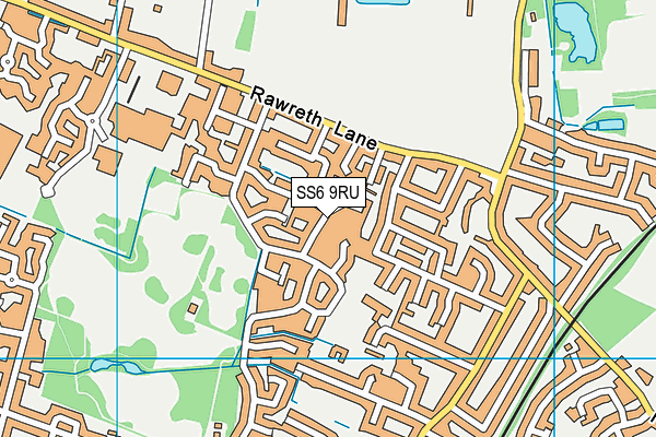 SS6 9RU map - OS VectorMap District (Ordnance Survey)