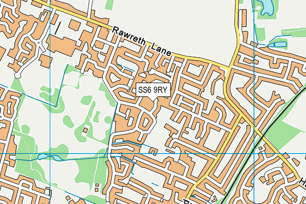 SS6 9RY map - OS VectorMap District (Ordnance Survey)