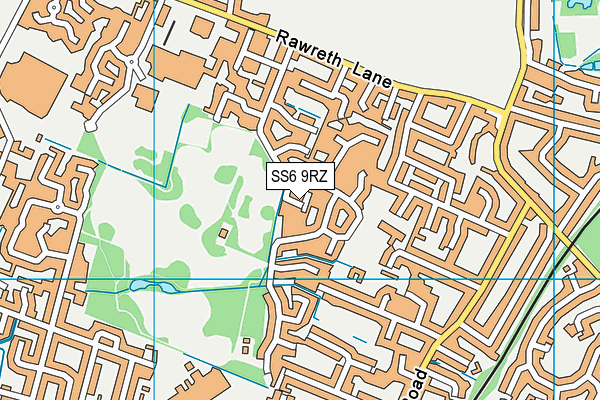 SS6 9RZ map - OS VectorMap District (Ordnance Survey)