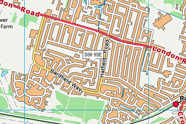 SS6 9SE map - OS VectorMap District (Ordnance Survey)