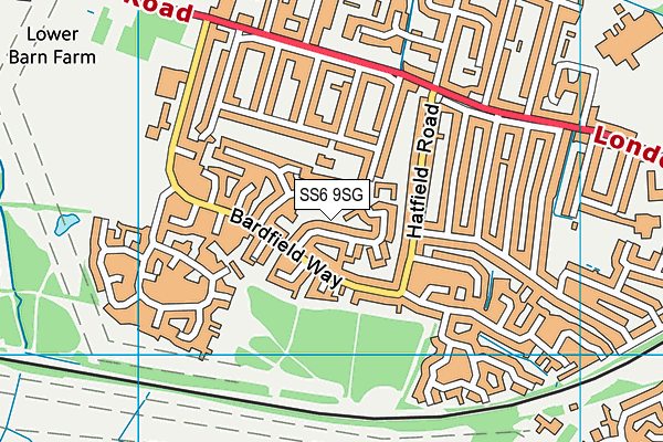 SS6 9SG map - OS VectorMap District (Ordnance Survey)