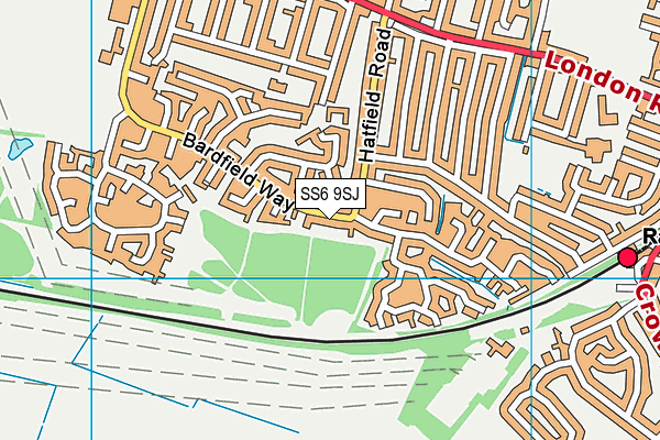 SS6 9SJ map - OS VectorMap District (Ordnance Survey)