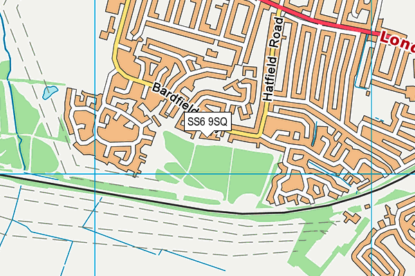 SS6 9SQ map - OS VectorMap District (Ordnance Survey)