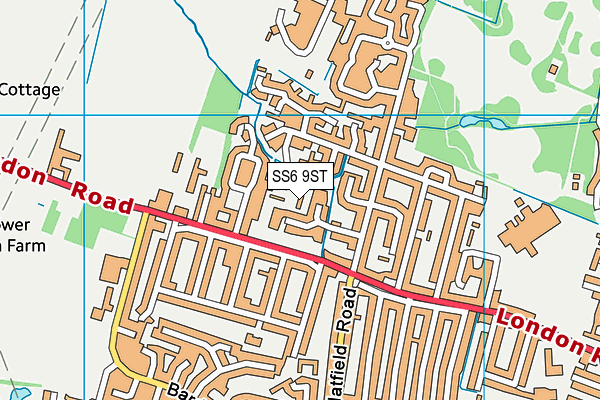 SS6 9ST map - OS VectorMap District (Ordnance Survey)